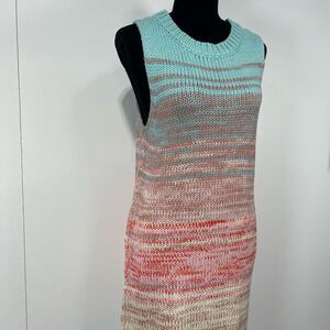 New 525 America Ombré Knit Tank Dress Size Medium Women’s Striped Rainbow